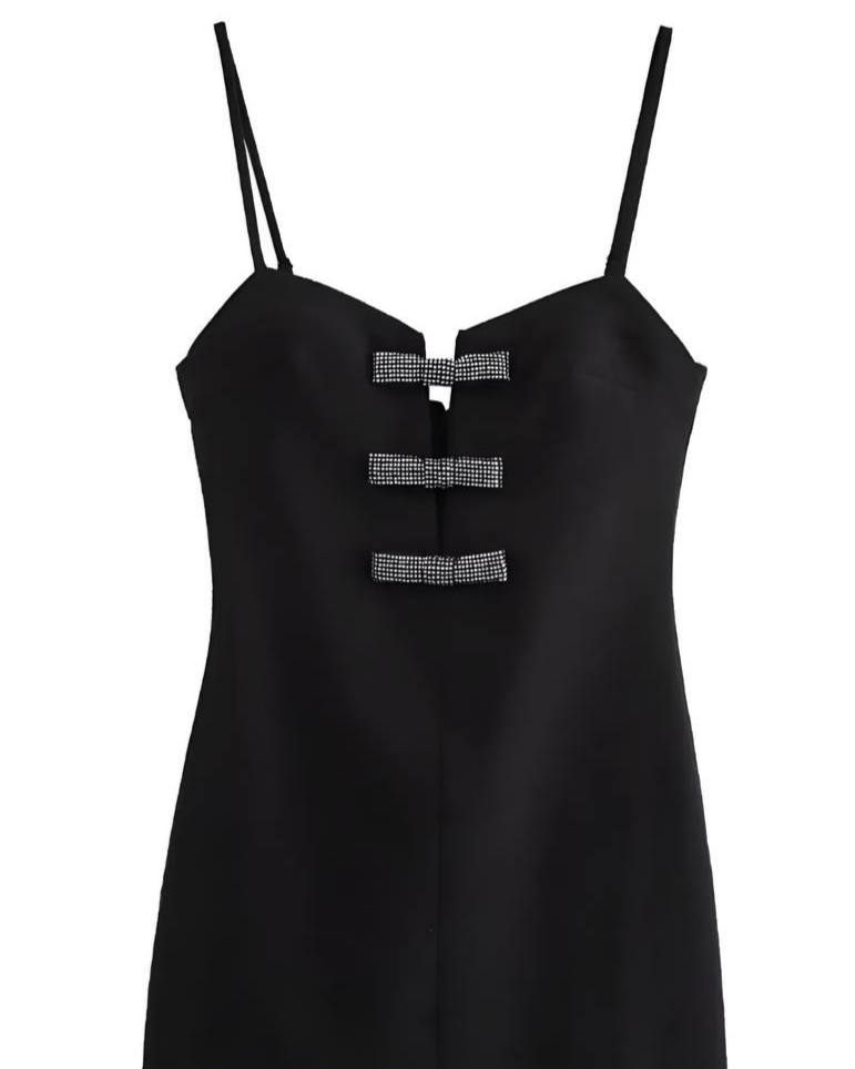 Celine Midnight Bow Mini Dress