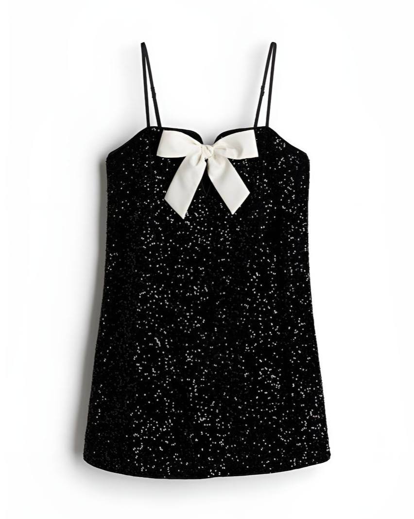 Blair Sequin Bow Mini Dress