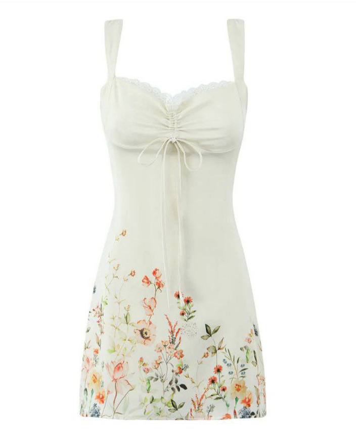 Flora Pattern Lace Mini Dress