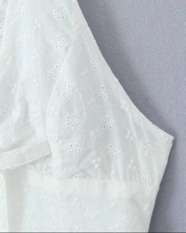 Misty White Lace Halter Mini Dress
