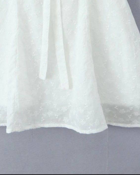 Misty White Lace Halter Mini Dress