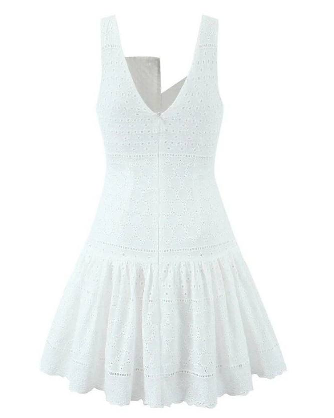 Jane White Cotton Eyelet Slip Dress