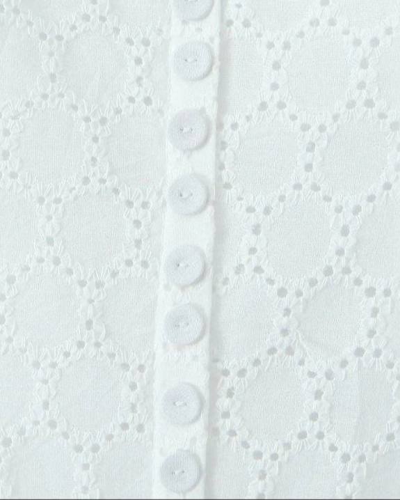 Jane White Cotton Eyelet Slip Dress