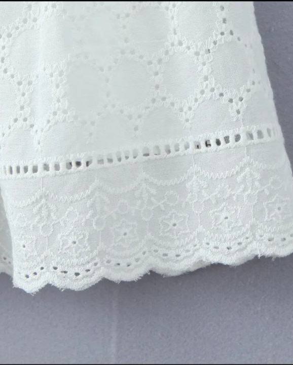Jane White Cotton Eyelet Slip Dress
