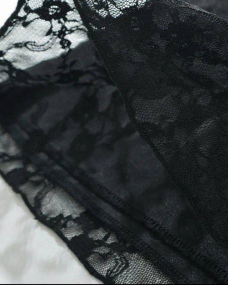 Bria Noir-Black Lace Halter Mini Dress