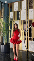 Sabrina Cherry Puff Mini Dress