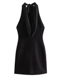 Sasha Sleek Halter Mini Dress