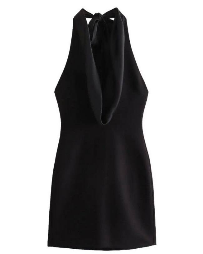 Sasha Sleek Halter Mini Dress