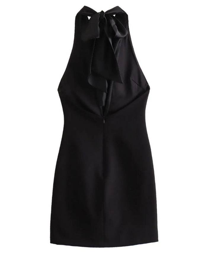 Sasha Sleek Halter Mini Dress