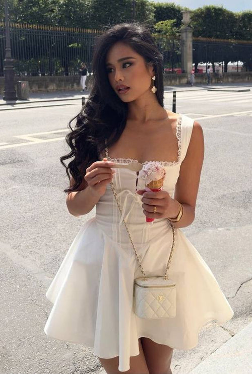 Amber in Whispered Pearl Fit & Flare Dress