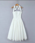 Snow Lace Amelia Halter Dress