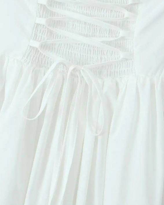Snow Lace Amelia Halter Dress