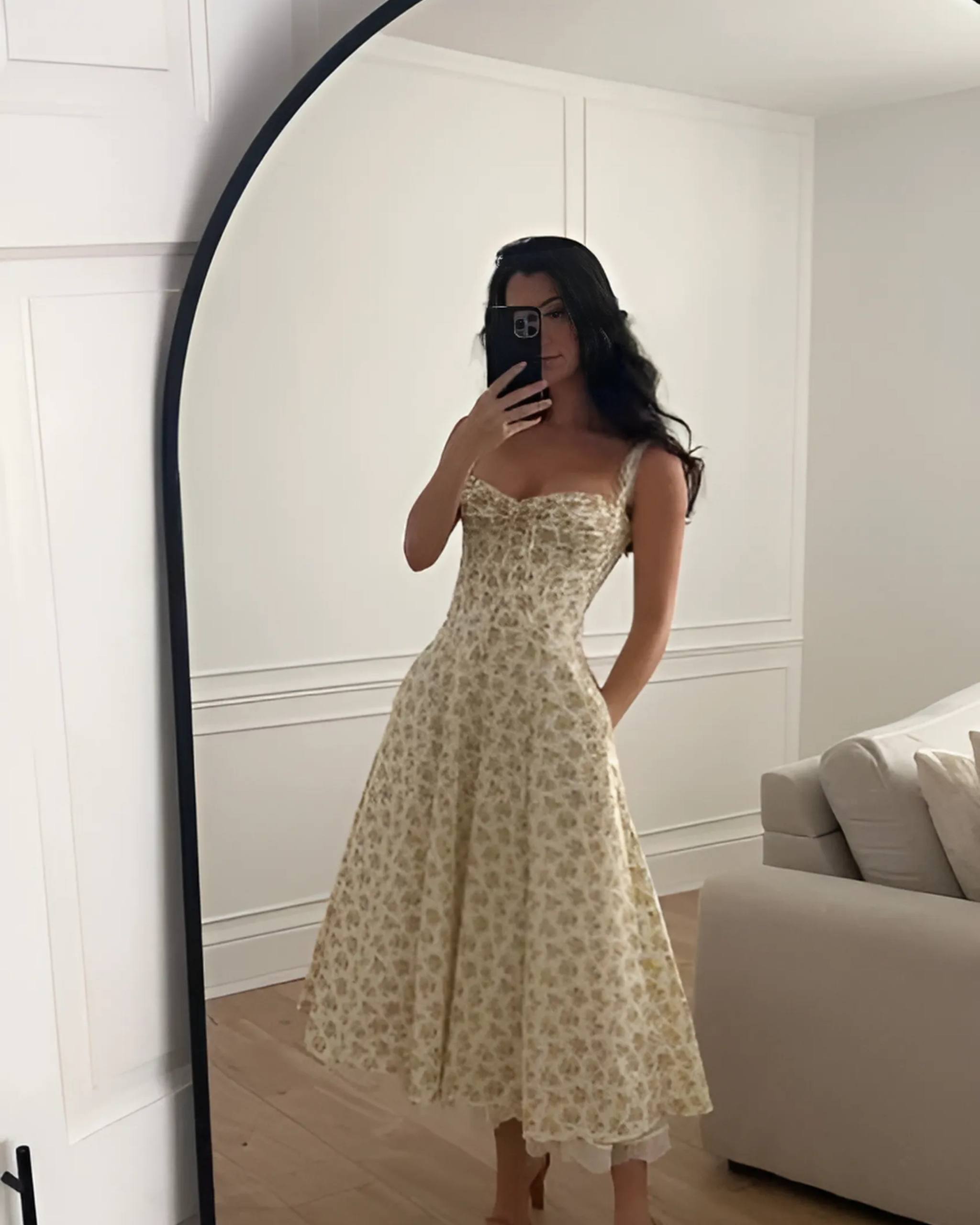 Daphne Lace Up Floral Dress