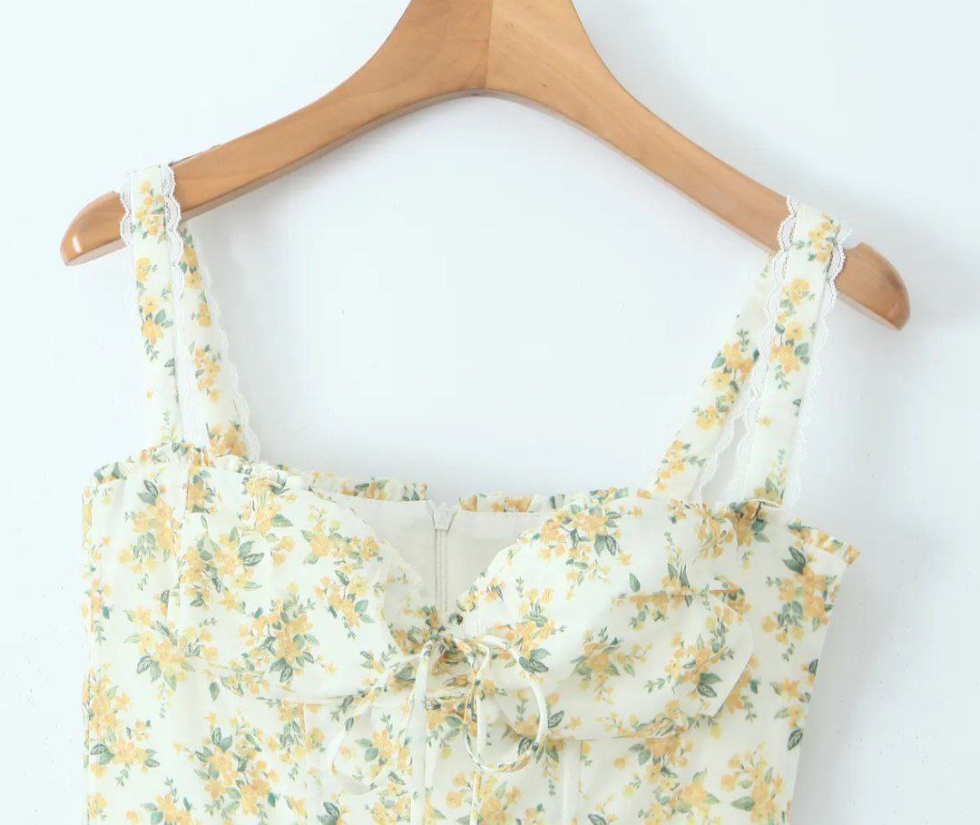 Daphne Lace Up Floral Dress