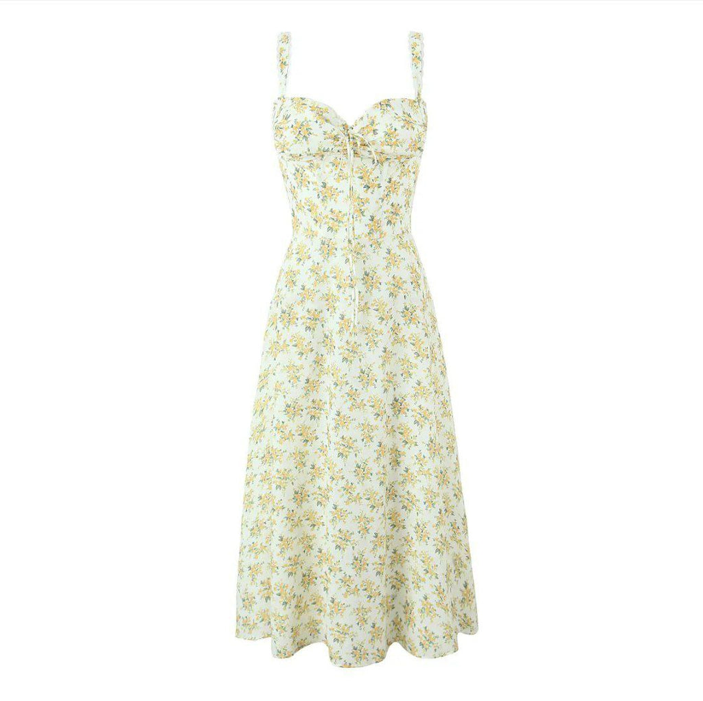 Daphne Lace Up Floral Dress