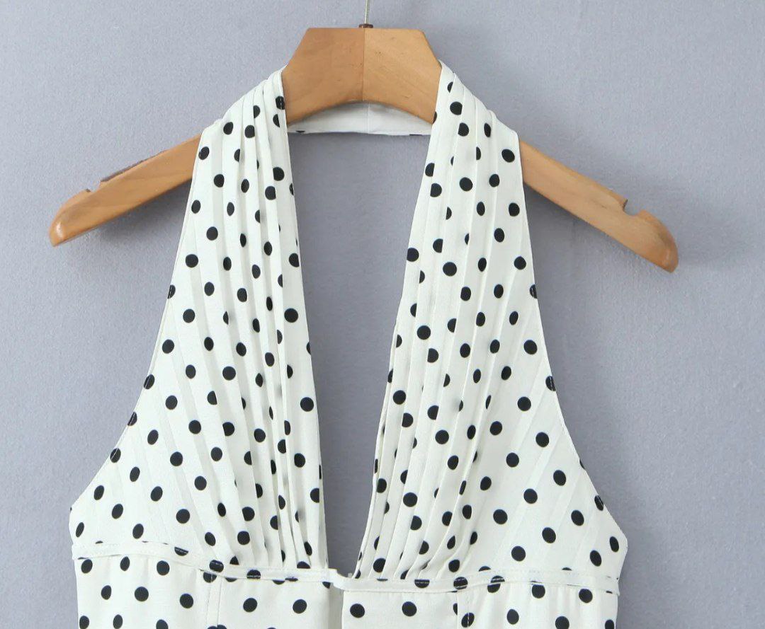 Leah Polka Dot Mini Halter Dress