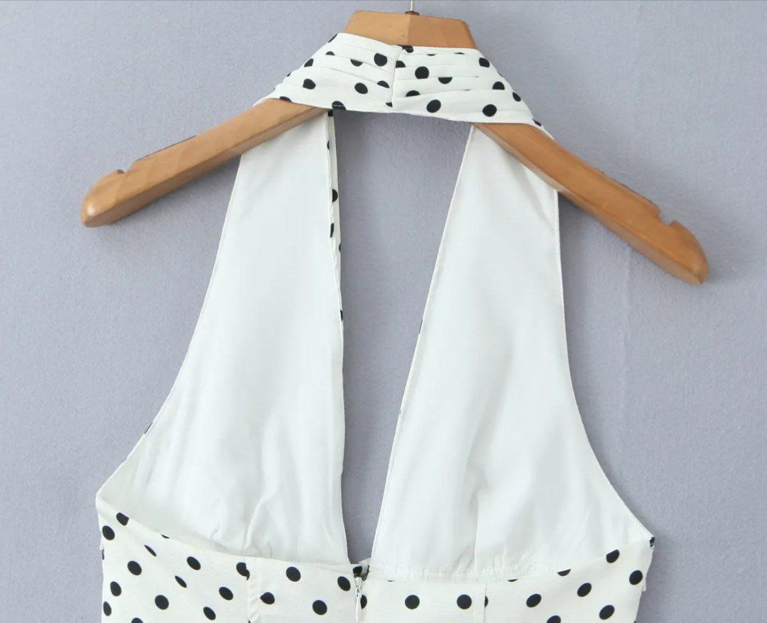 Leah Polka Dot Mini Halter Dress