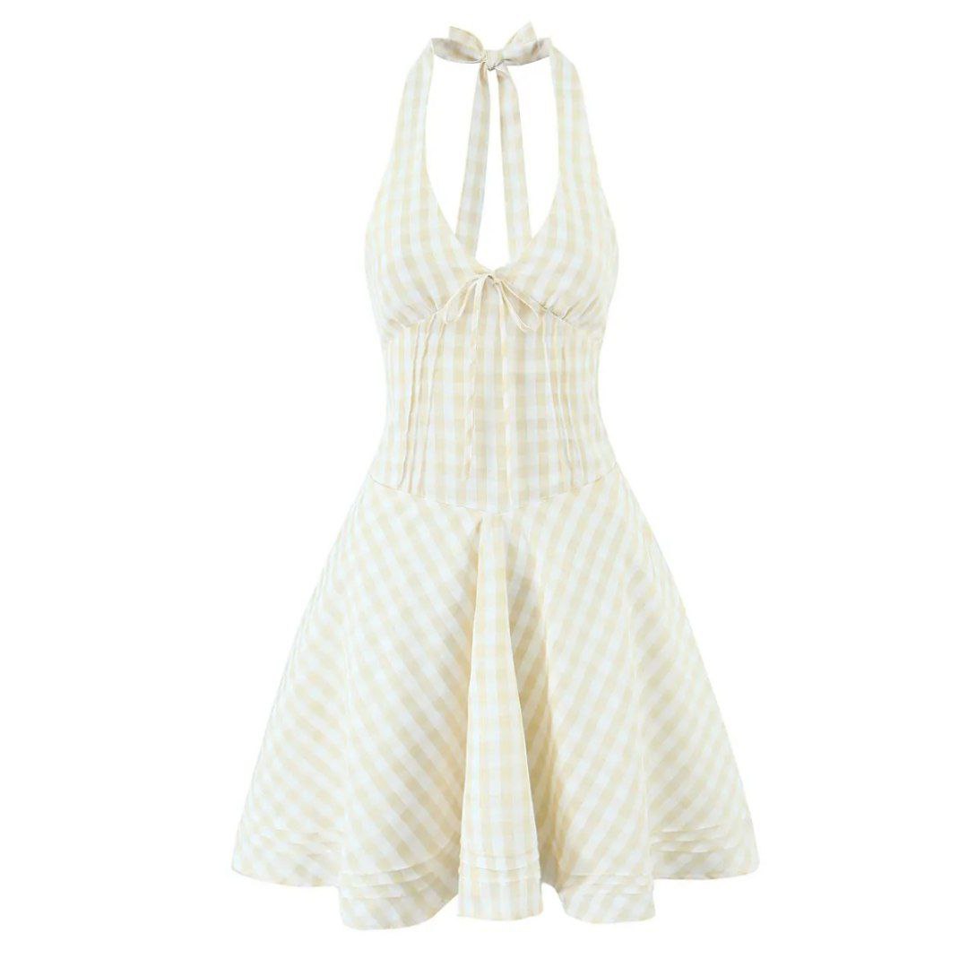 Savannah Summer Halter Mini Dress