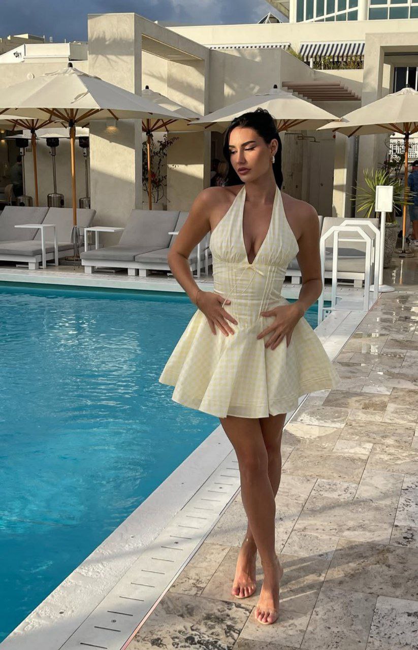 Savannah Summer Halter Mini Dress