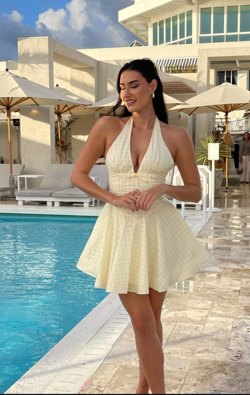 Savannah Summer Halter Mini Dress