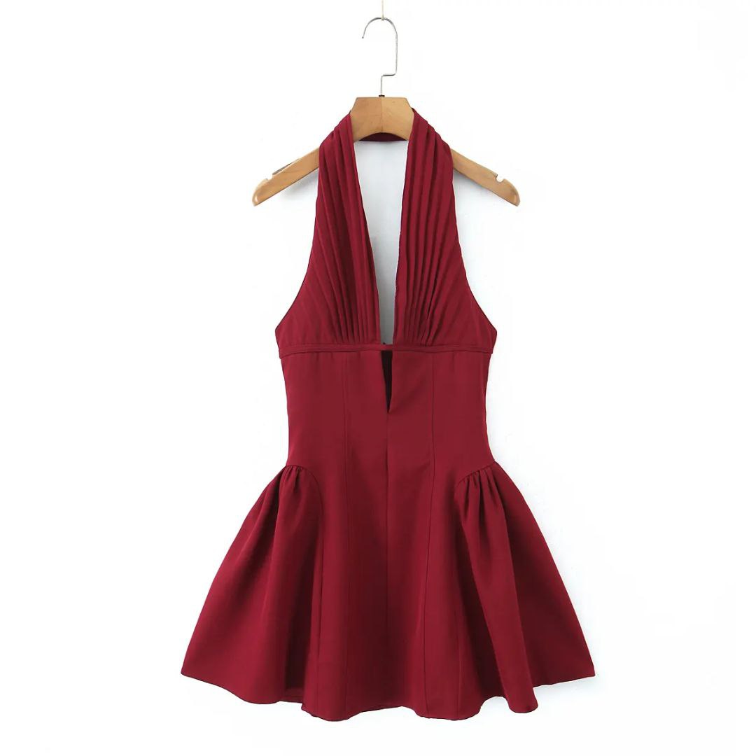 Rae Red Halter Mini Dress