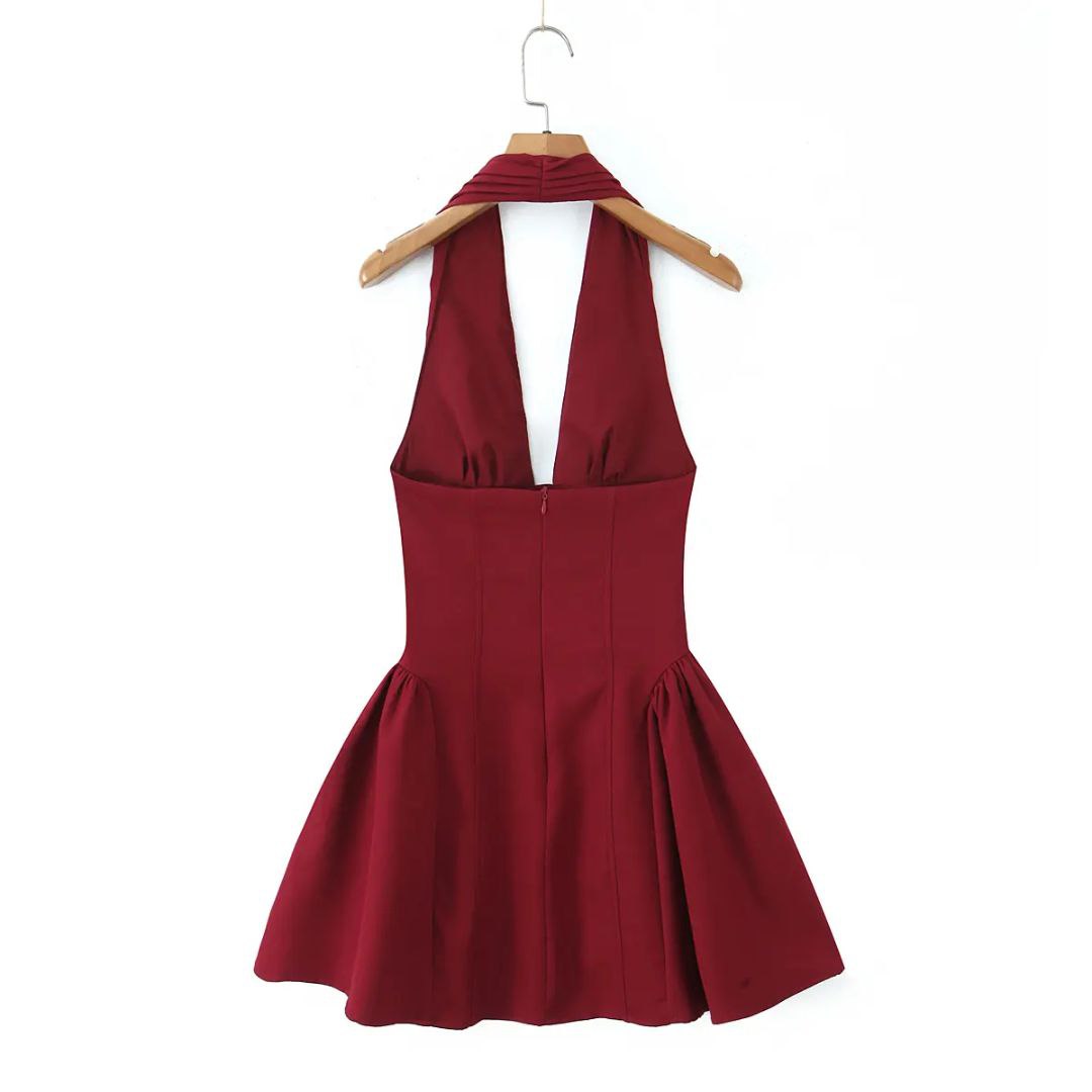 Rae Red Halter Mini Dress