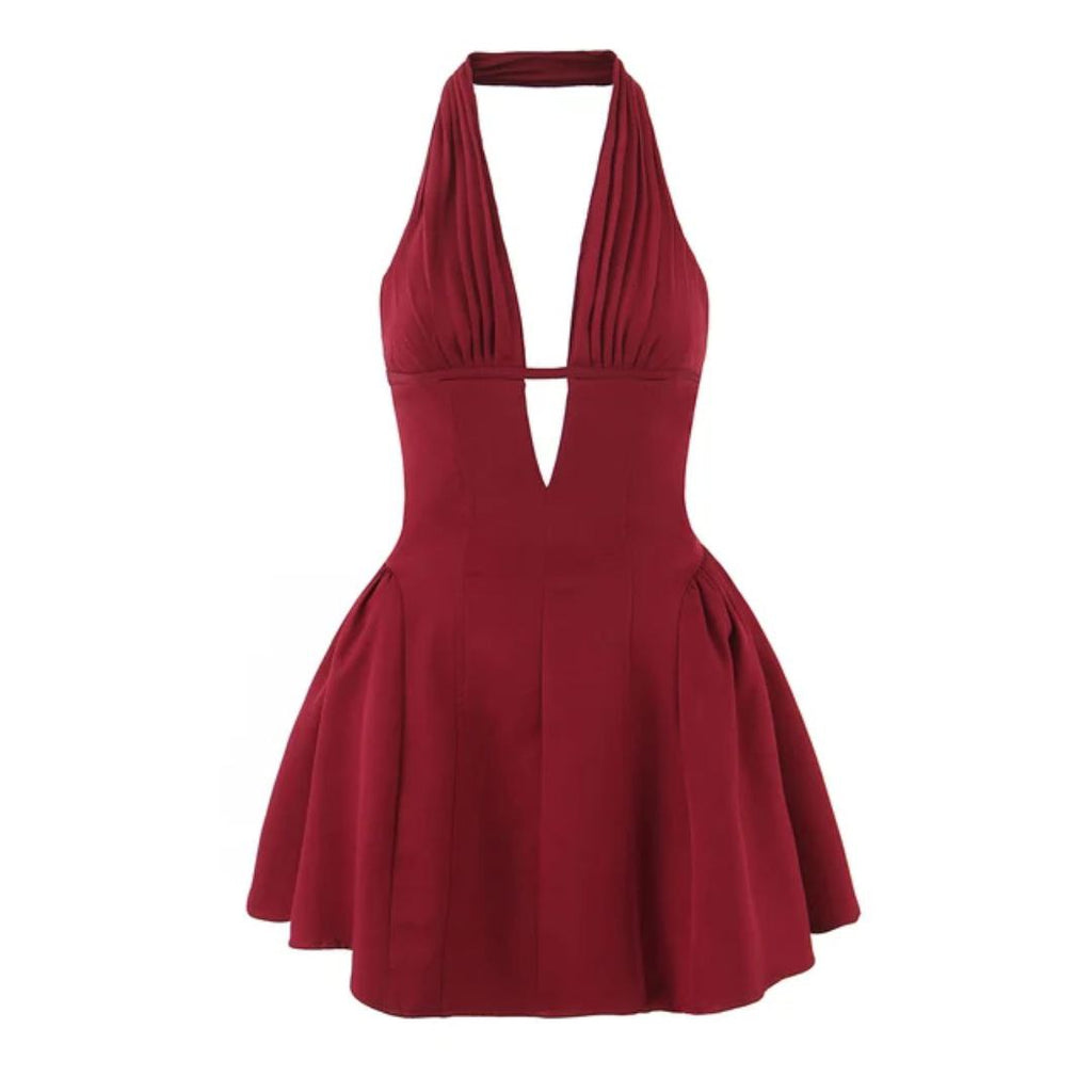 Rae Red Halter Mini Dress