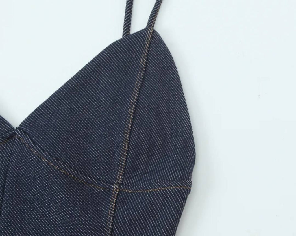 Stella Backless Denim Midi Dress