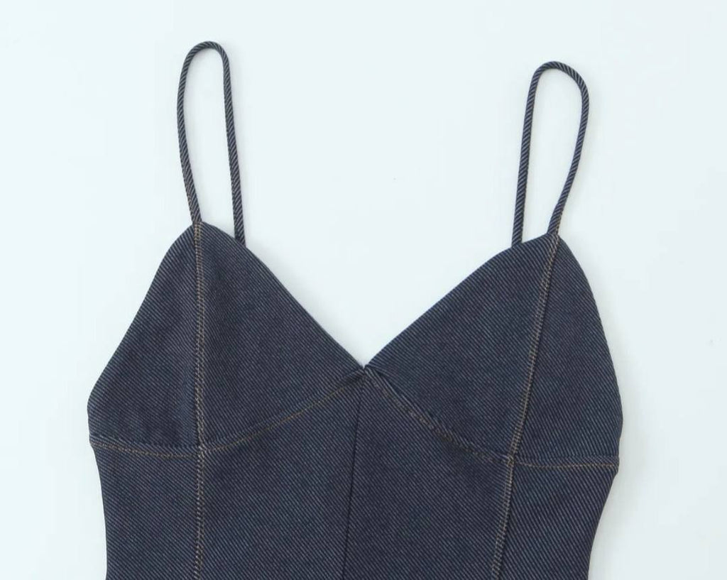 Stella Backless Denim Midi Dress