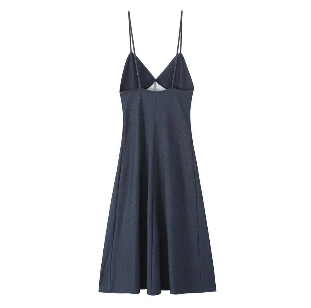 Stella Backless Denim Midi Dress