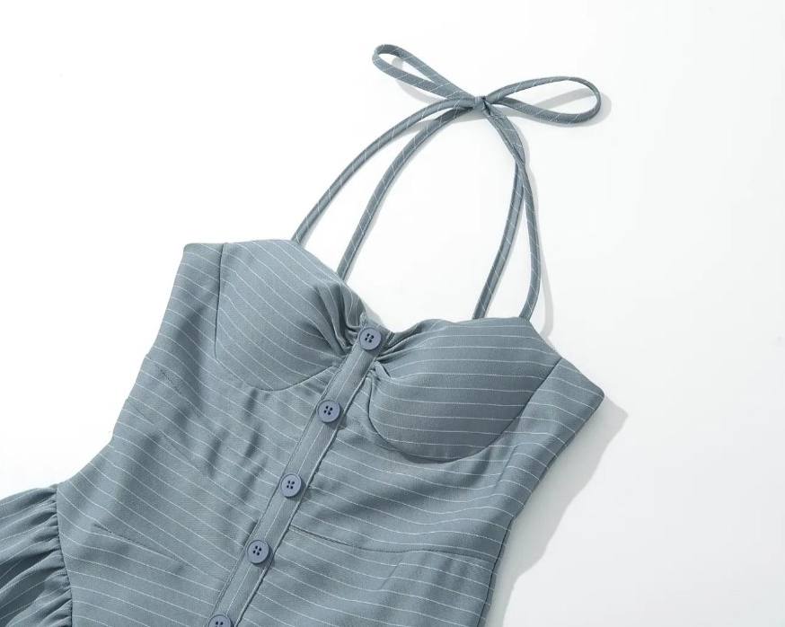 Mia Stripped Halter Mini Dress