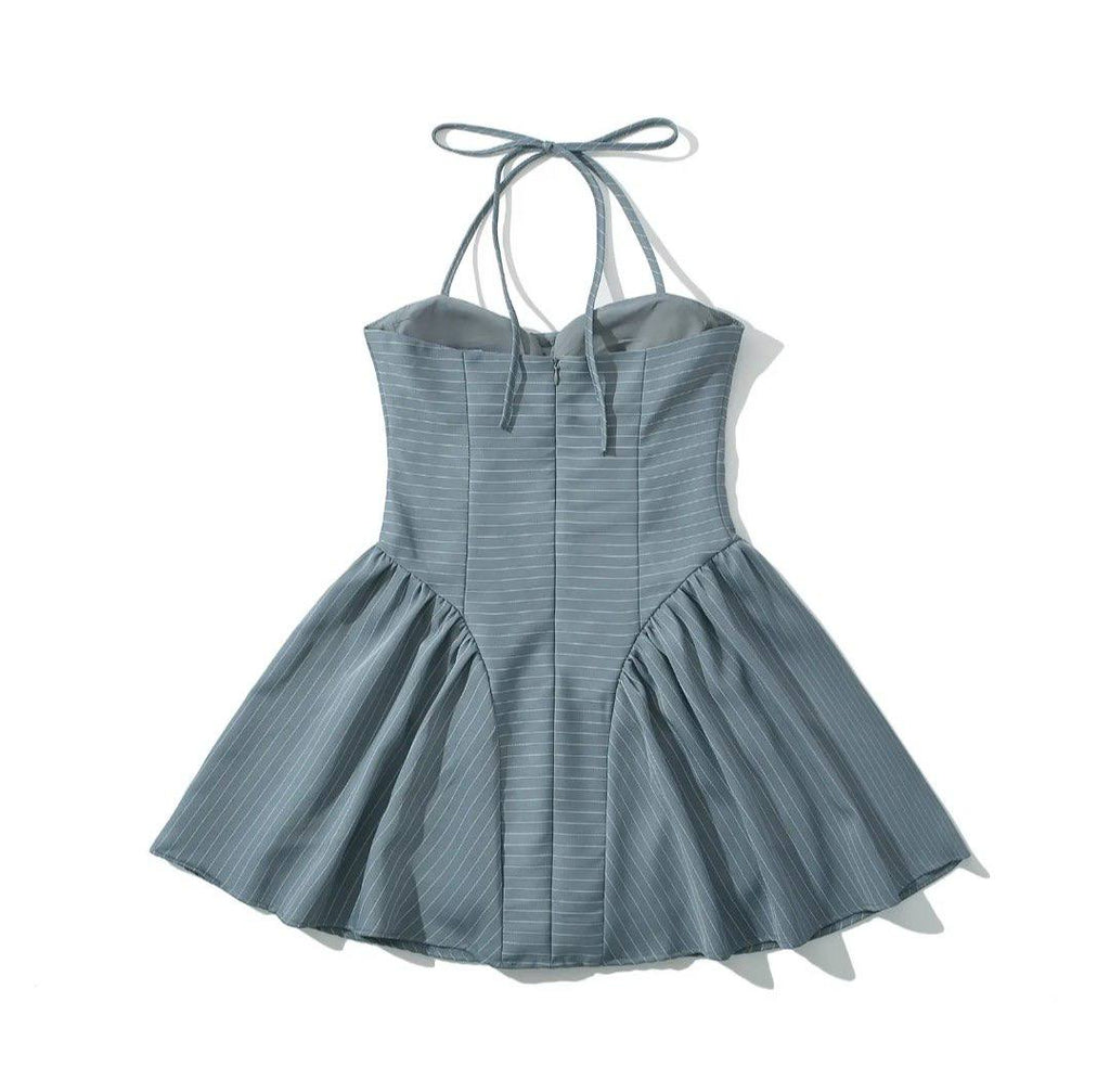 Mia Stripped Halter Mini Dress