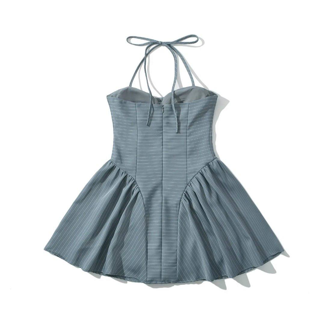 Mia Stripped Halter Mini Dress
