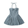 Mia Stripped Halter Mini Dress