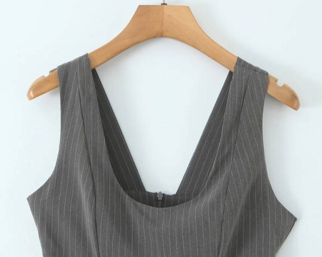 Thea Stripped U Neck Jumpsuit