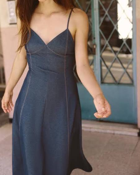 Stella Backless Denim Midi Dress