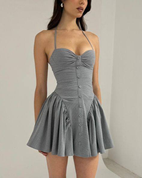 Mia Stripped Halter Mini Dress